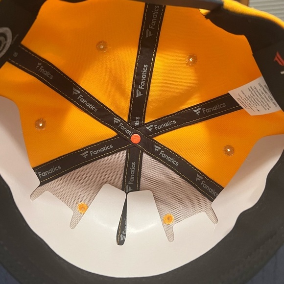 Men's Fanatics Gold/Navy Nashville‎ Predators Iconic Color Blocked Snapback Hat - Picture 7 of 9